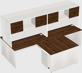 Quad l-shaped office desks
