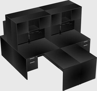 Quad l-shaped office desks