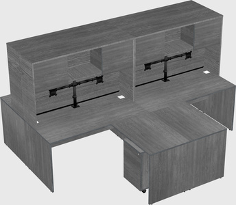 Quad l-shaped office desks