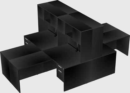 Quad l-shaped office desks