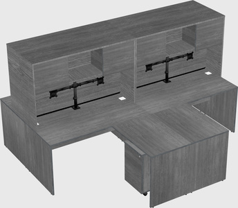Quad l-shaped office desks