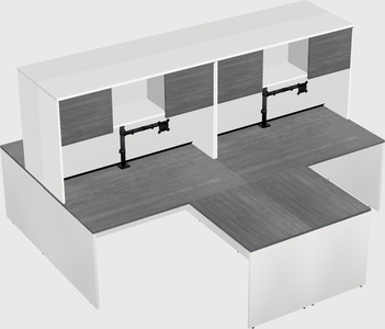 Quad l-shaped office desks