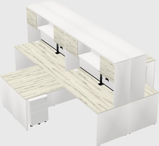Quad l-shaped office desks