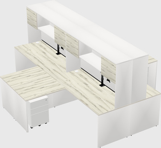 Quad l-shaped office desks