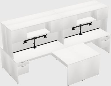 Quad l-shaped office desks