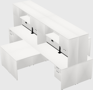 Quad l-shaped office desks