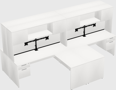 Quad l-shaped office desks