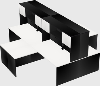 Quad l-shaped office desks