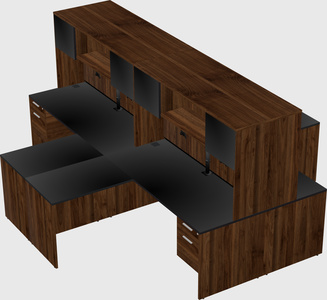 Quad l-shaped office desks