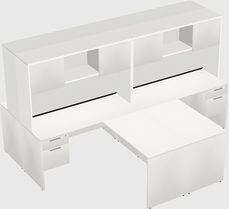 Quad l-shaped office desks