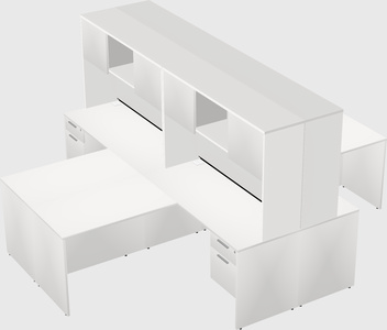 Quad l-shaped office desks