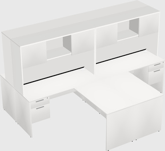 Quad l-shaped office desks
