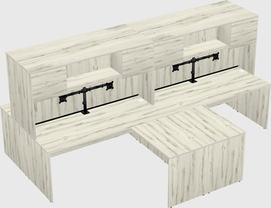 Quad l-shaped office desks