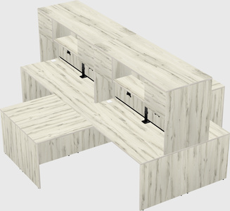 Quad l-shaped office desks