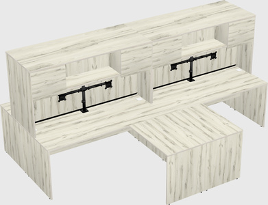 Quad l-shaped office desks
