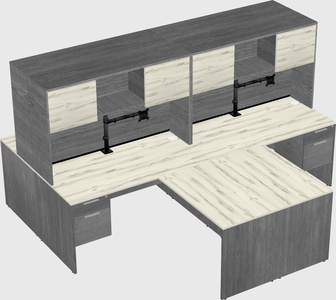 Quad l-shaped office desks