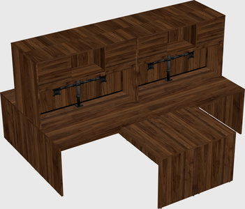 Quad l-shaped office desks