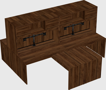 Quad l-shaped office desks