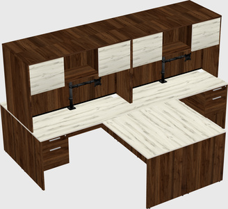 Quad l-shaped office desks