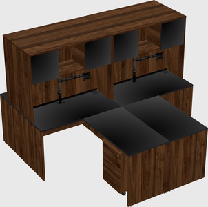 Quad l-shaped office desks