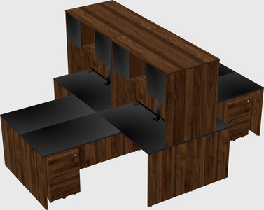 Quad l-shaped office desks