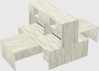 Quad l-shaped office desks