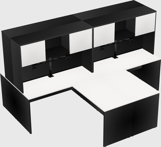 Quad l-shaped office desks