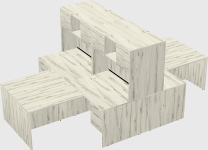 Quad l-shaped office desks