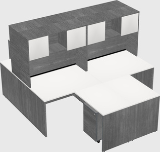 Quad l-shaped office desks