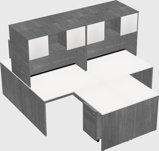 Quad l-shaped office desks
