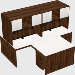 Quad l-shaped office desks