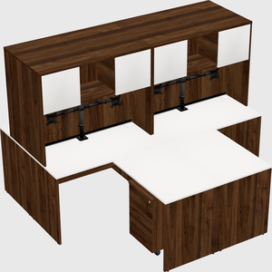 Quad l-shaped office desks