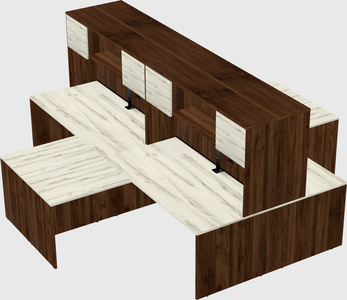 Quad l-shaped office desks