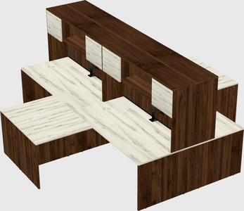 Quad l-shaped office desks