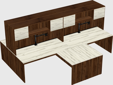 Quad l-shaped office desks