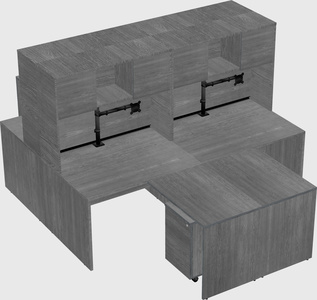 Quad l-shaped office desks