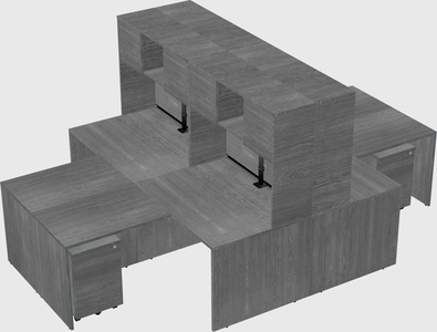 Quad l-shaped office desks