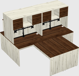 Quad l-shaped office desks