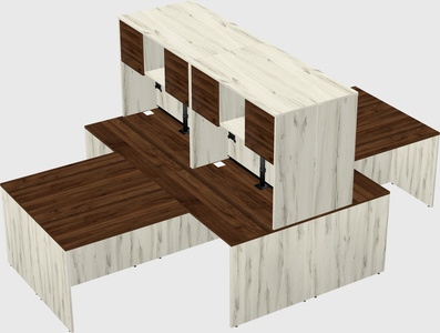 Quad l-shaped office desks