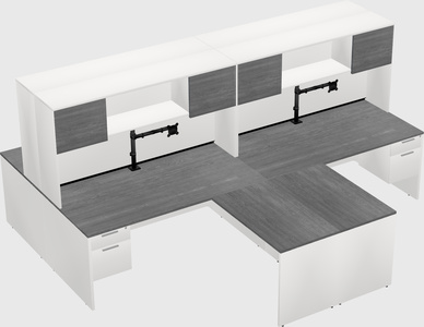 Quad l-shaped office desks