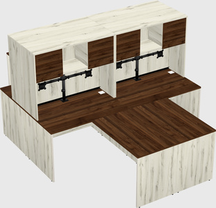 Quad l-shaped office desks