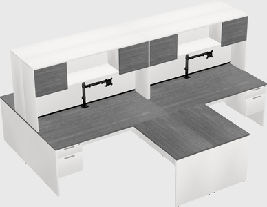 Quad l-shaped office desks