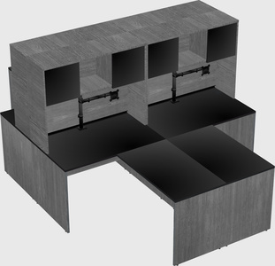 Quad l-shaped office desks