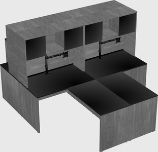 Quad l-shaped office desks