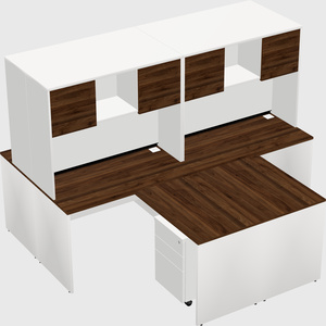 Quad l-shaped office desks