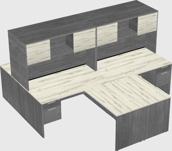 Quad l-shaped office desks
