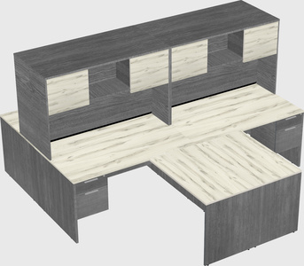 Quad l-shaped office desks