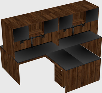 Quad l-shaped office desks