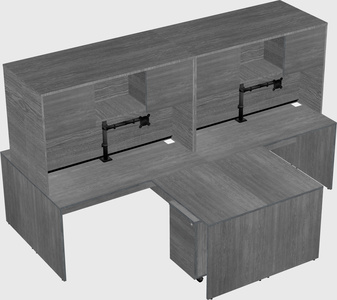 Quad l-shaped office desks