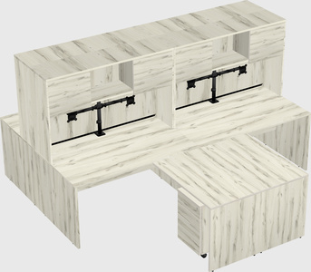 Quad l-shaped office desks